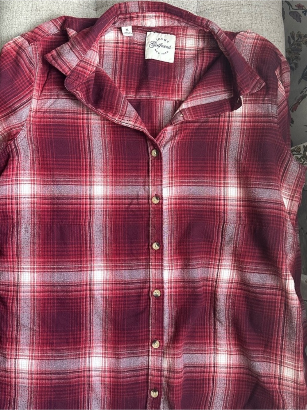 Jachs Red Plaid Button-Down Casual Shirt